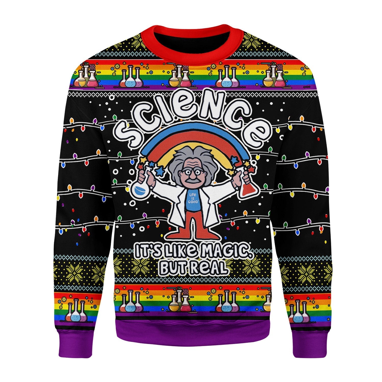 YMskins Christmas Sweater Science LGBT 3D Apparel
