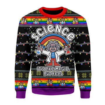 YMskins Christmas Sweater Science LGBT 3D Apparel