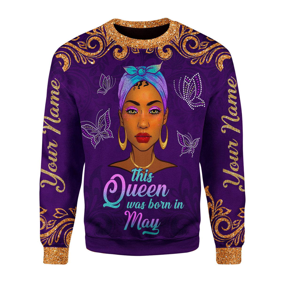YMskins Personalized Ugly Sweater May Queen All Over Printed