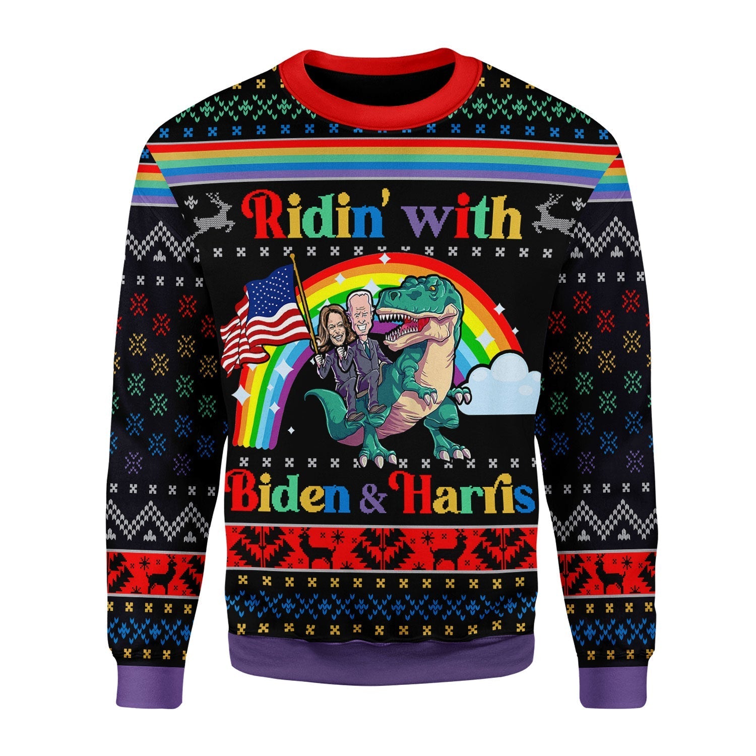 YMskins Christmas Sweater Biden And Harris LGBT 3D Apparel