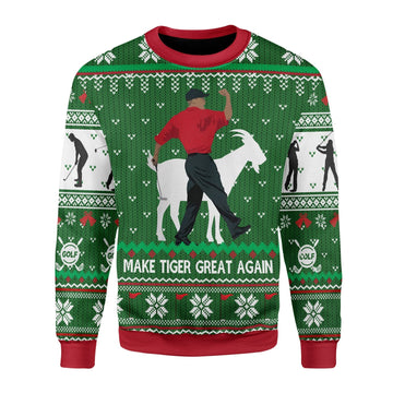 YMskins Christmas Sweater Make Tiger Great Again 3D Apparel