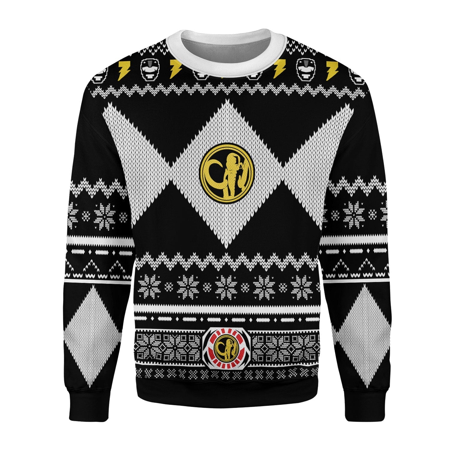 YMskins Christmas Sweater Black Power Ranger 3D Apparel
