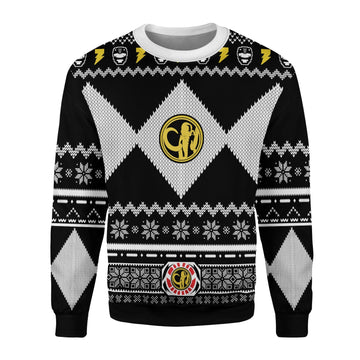 YMskins Christmas Sweater Black Power Ranger 3D Apparel