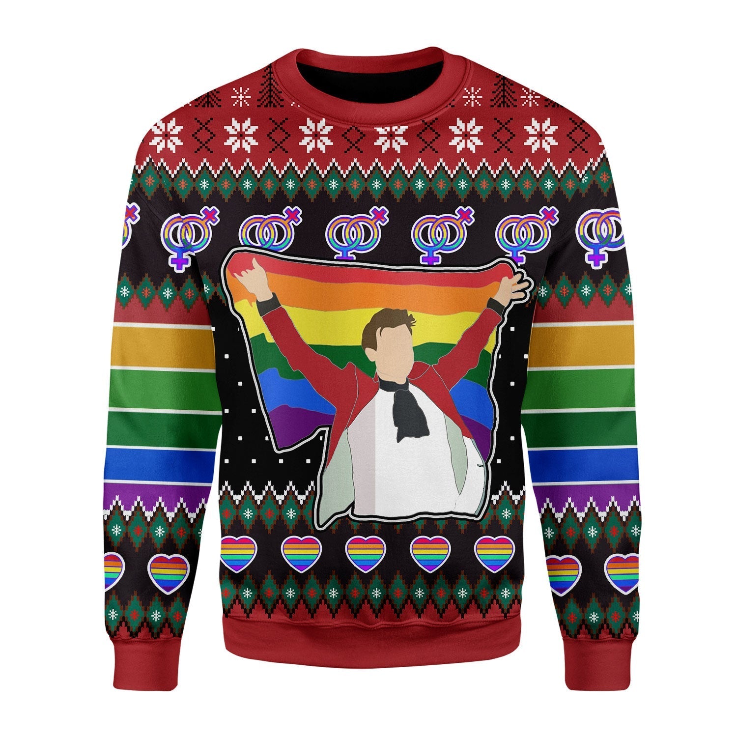 YMskins Christmas Sweater LGBT Harry Styles 3D Apparel