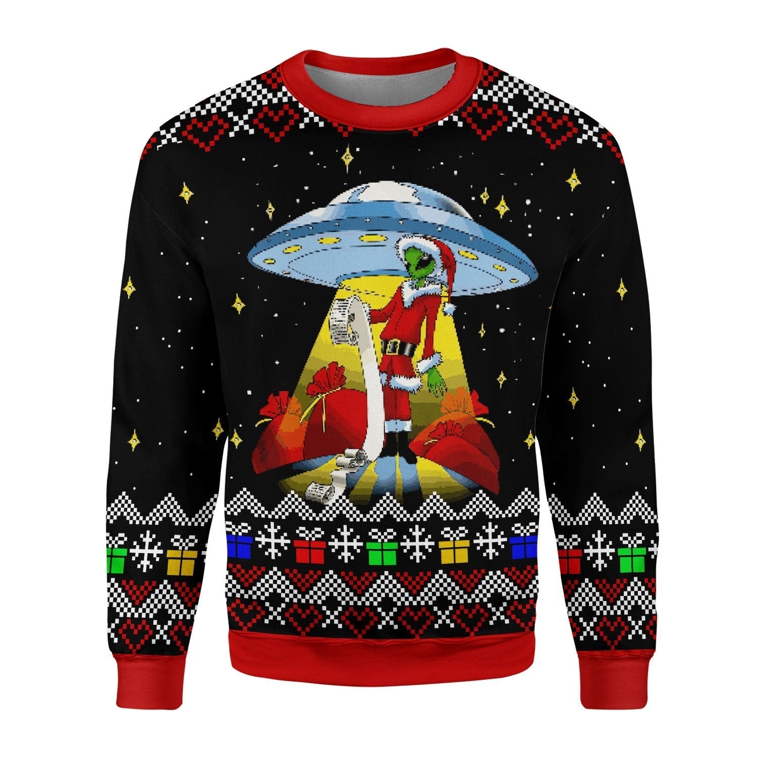 YMskins Tops Pullover Sweatshirt Funny Alien UFO 3D Apparel