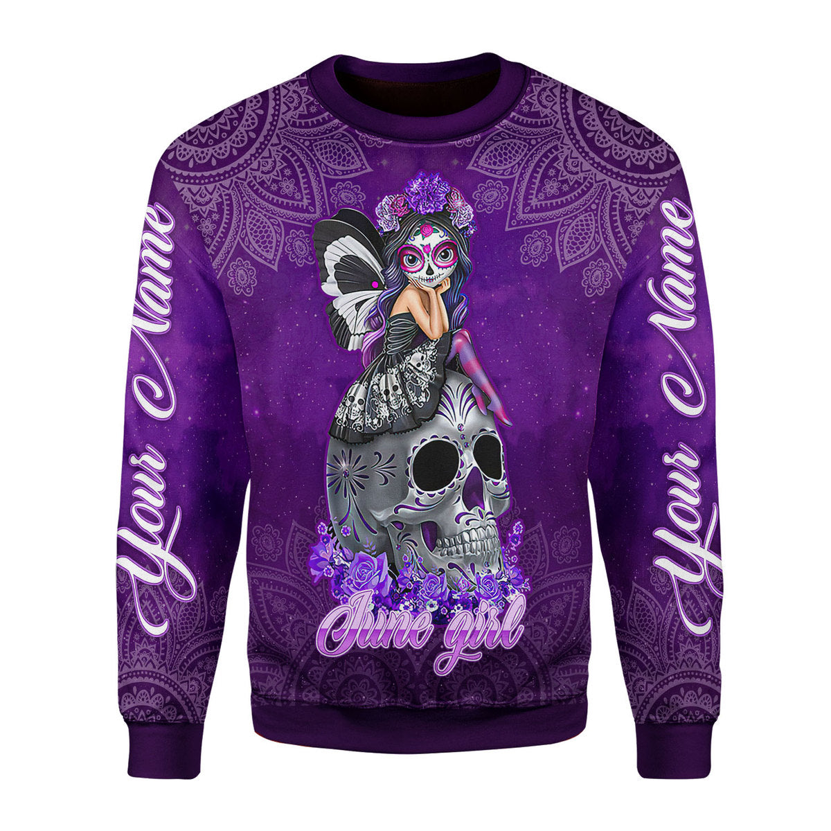 YMskins Personalized Ugly Sweater June Girl I Have Tattoos All Over Printed