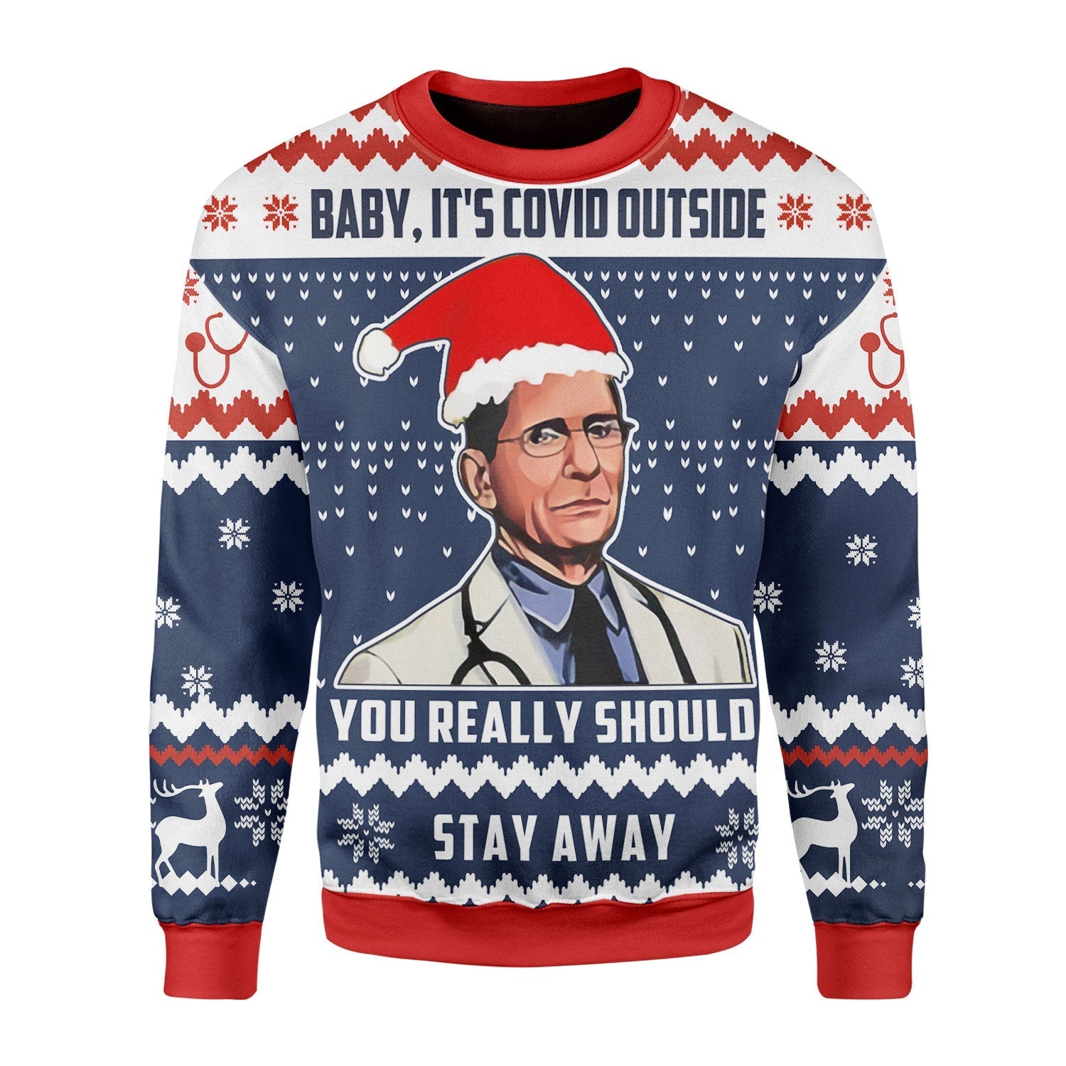 YMskins Christmas Sweater Dr. Fauci 3D Apparel