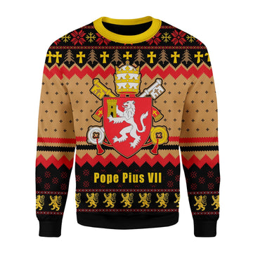 YMskins Christmas Sweater Pope Pius VIII Coat of Arms 3D Apparel