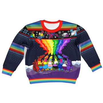 YMskins Kid Christmas Sweater Dragon LGBT 3D Apparel