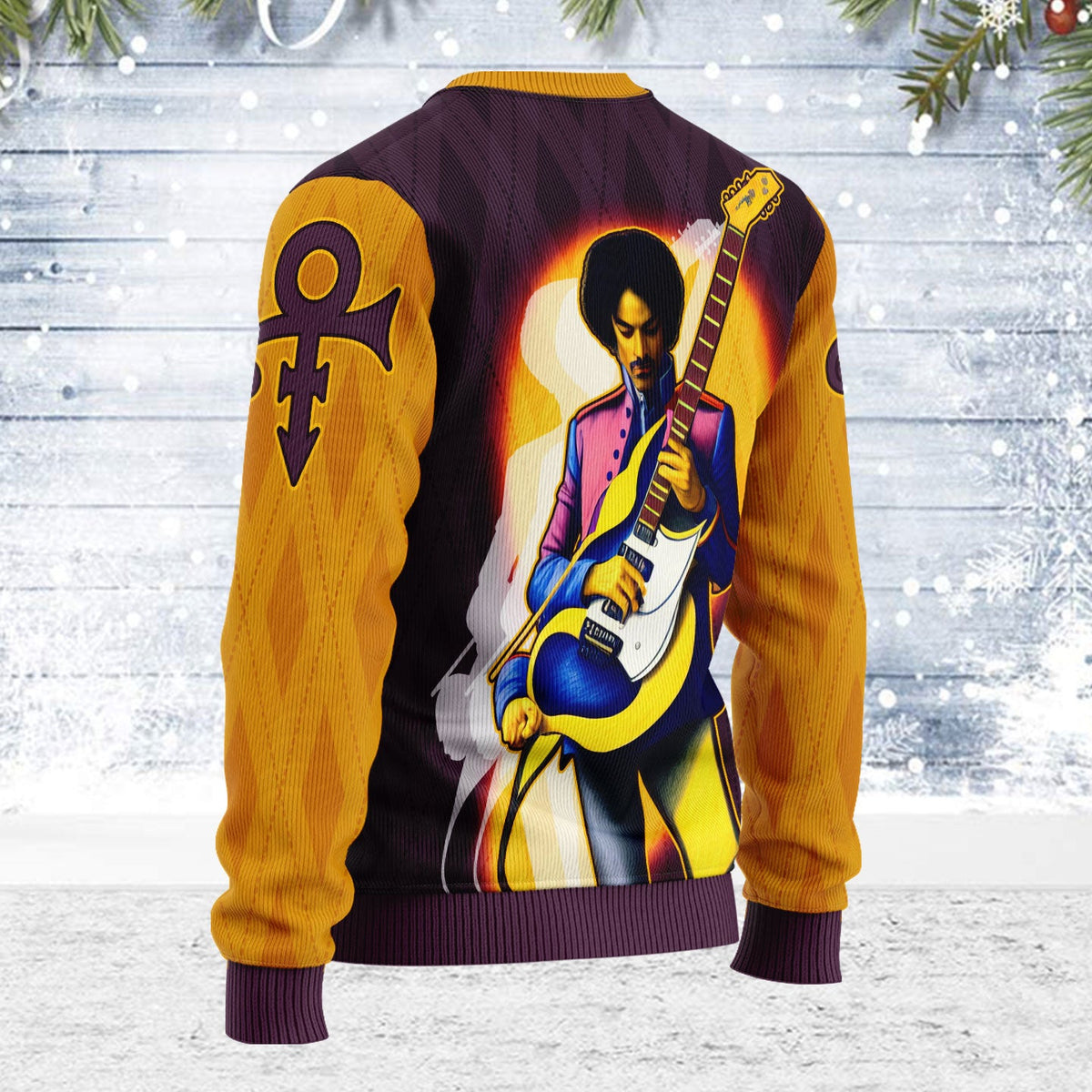 Portrait Modern Abstract Painting Prince Christmas Wool Sweater