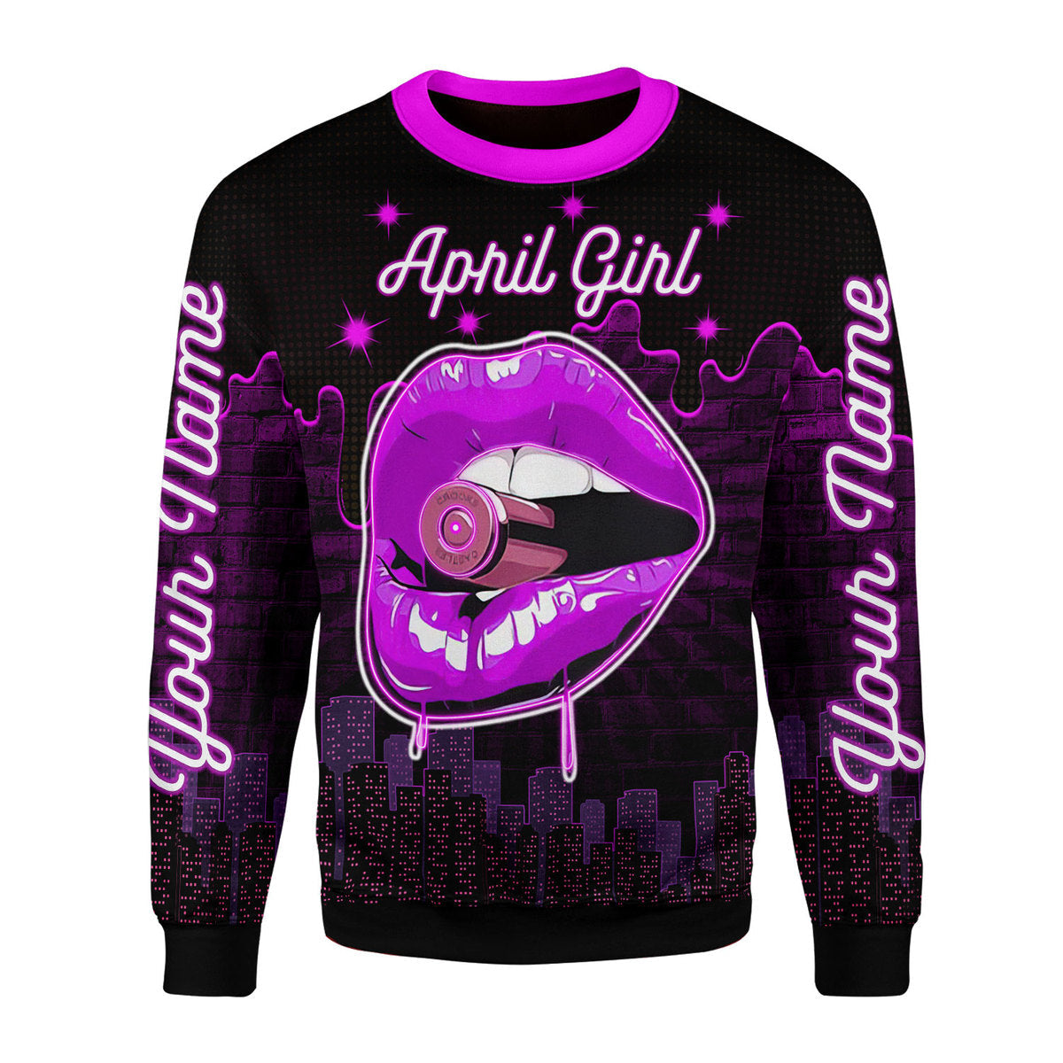 YMskins Personalized Ugly Sweater I'm An April Girl All Over Printed