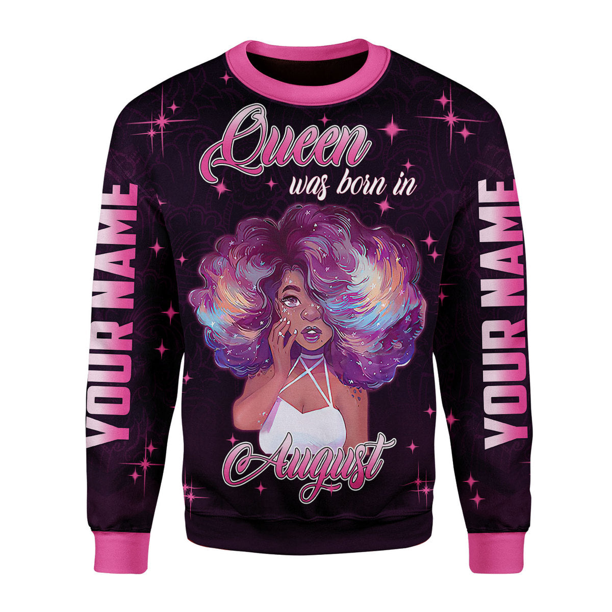 YMskins Personalized Ugly Sweater August Girl She's Beautiful Bold All Over Printed