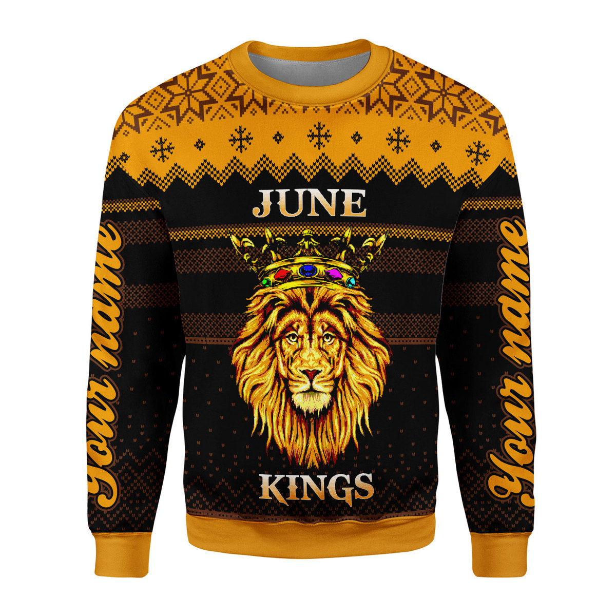 YMskins Personalized Ugly Sweater June Guy Kings Are Born In June All Over Printed