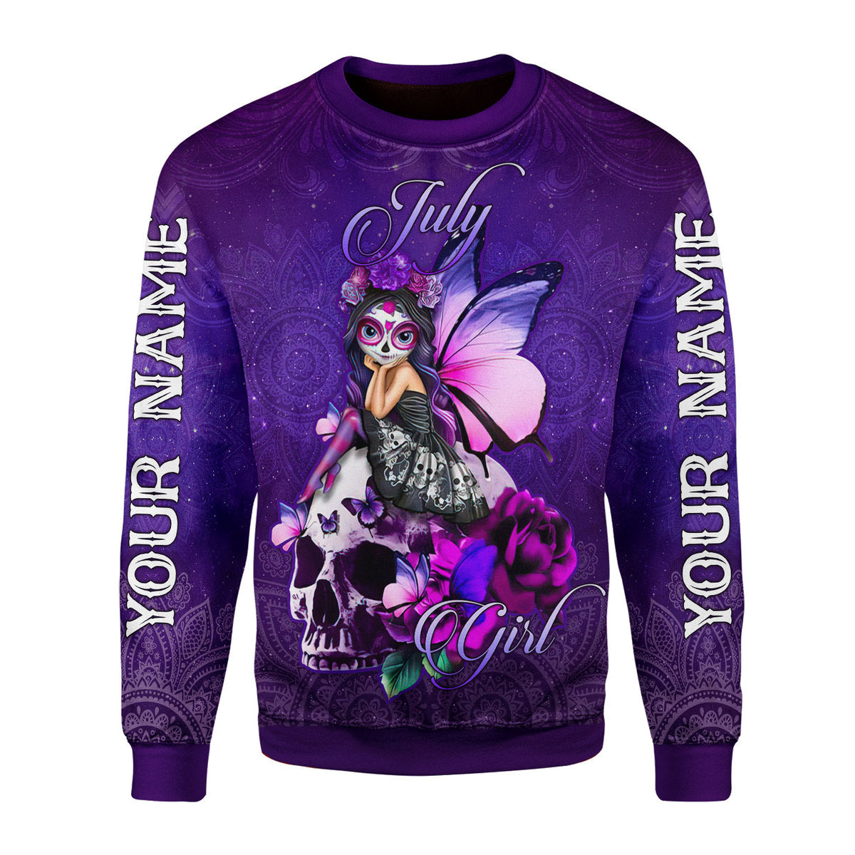 YMskins Personalized Ugly Sweater July Girl All Over Printed