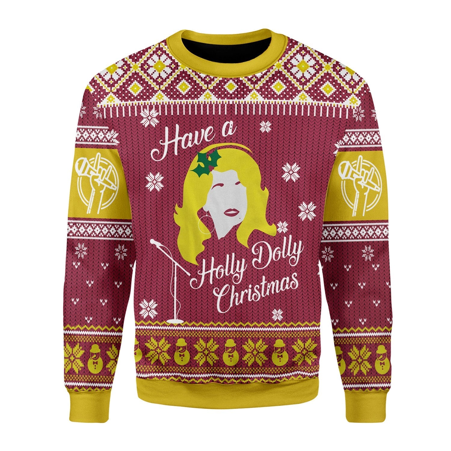 YMskins Christmas Sweater Have A Holly Dolly 3D Apparel