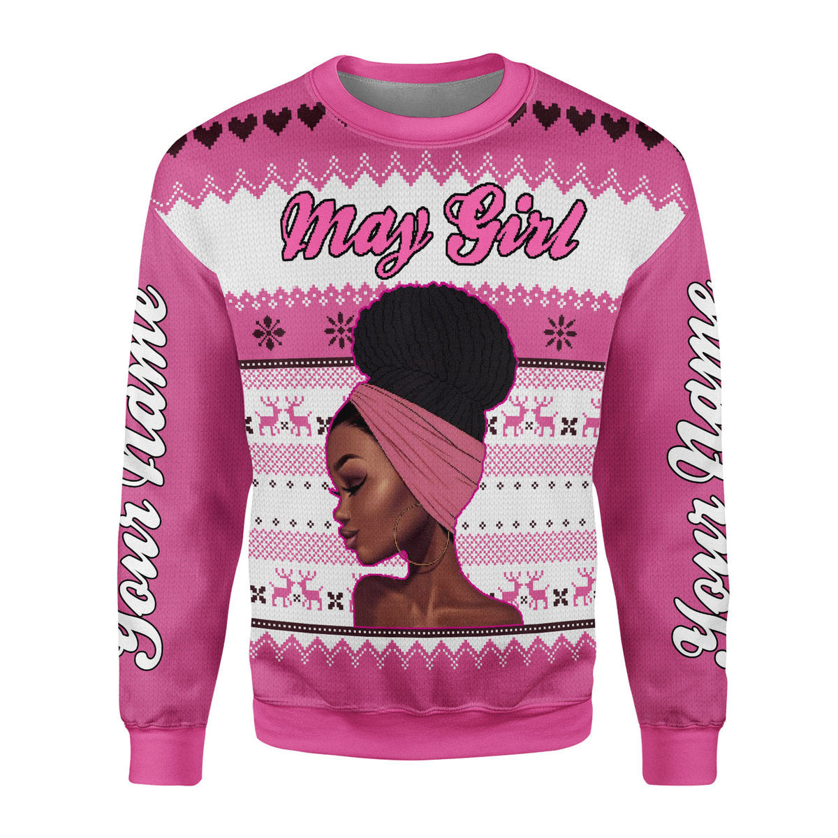 YMskins Personalized Ugly Sweater May Girl All Over Printed