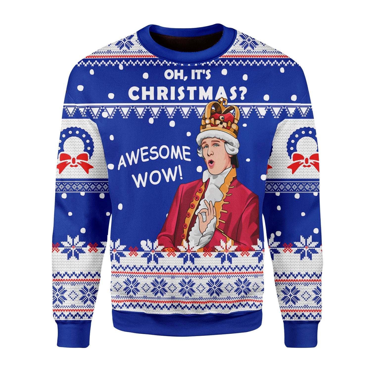 YMskins Christmas Sweater Oh It's Christmas Awesome Wow 3D Apparel