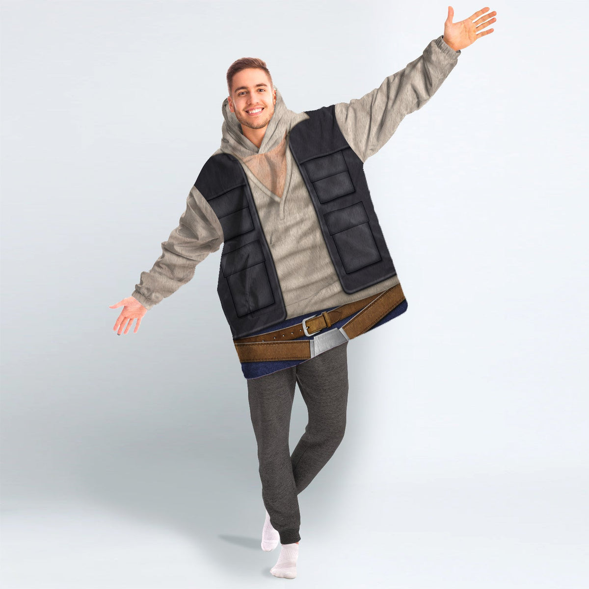 MakerHuman Han Solo Cosplay & Costume Over Size Hoodie Fleece One Size