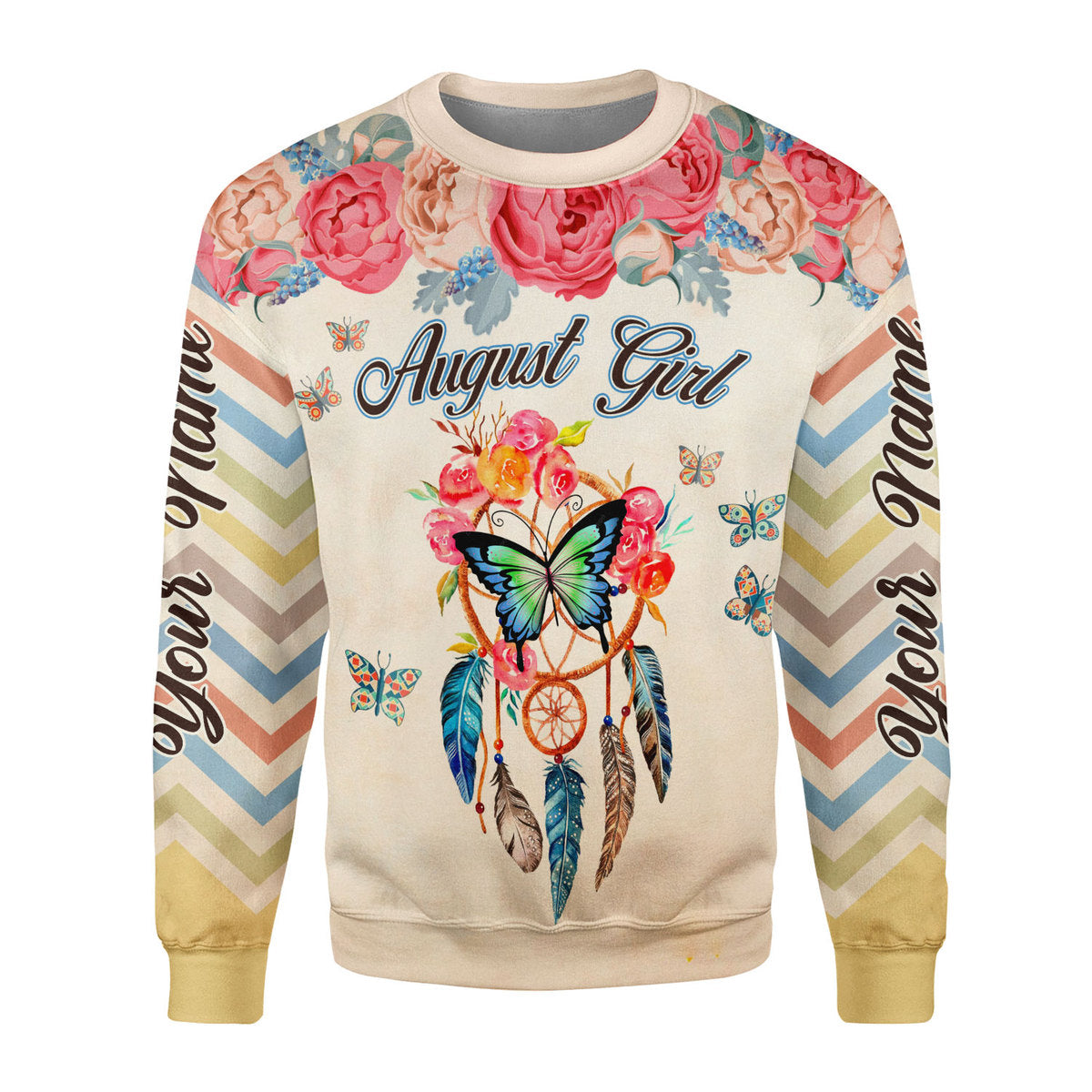 YMskins Personalized Ugly Sweater August Girl All Over Printed