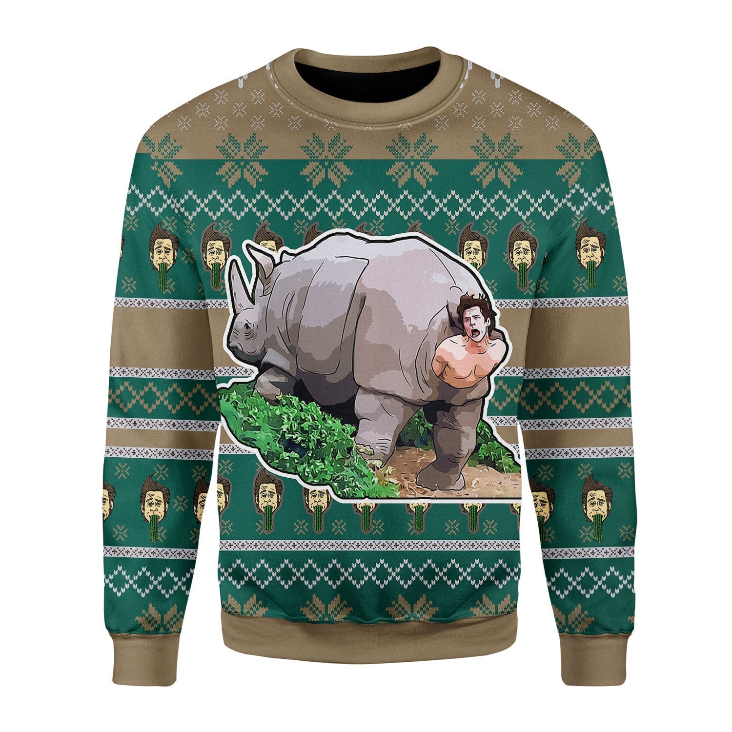 YMskins Christmas Sweater Rhino Giving Birth 3D Apparel