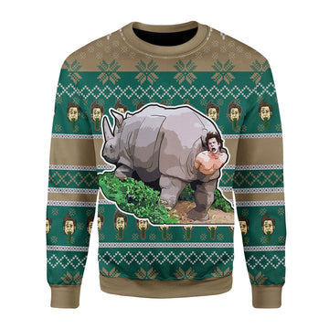 YMskins Christmas Sweater Rhino Giving Birth 3D Apparel