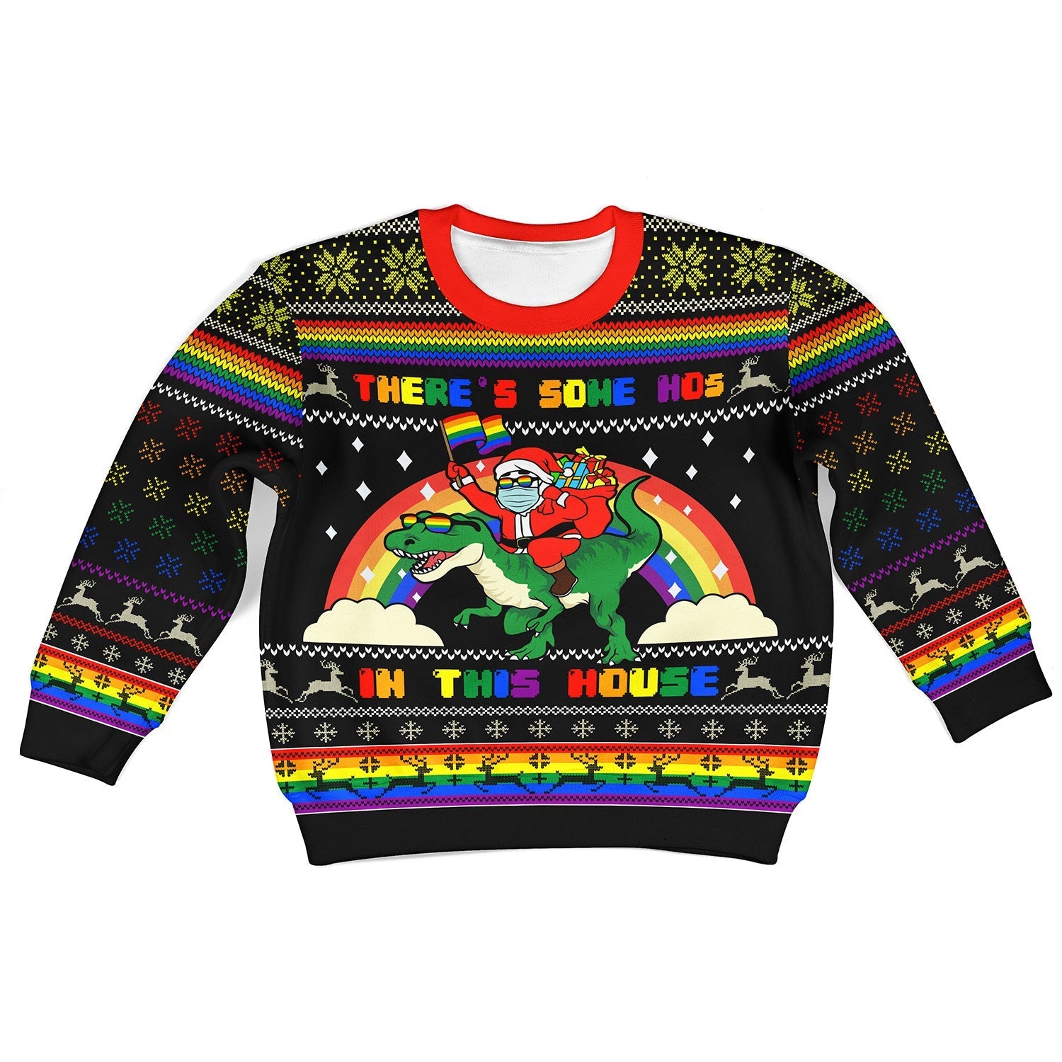 YMskins Kid Christmas Sweater LGBT There's Some Hos In This House 3D Apparel