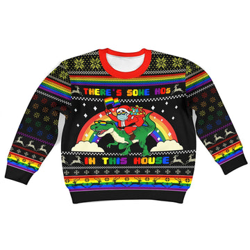 YMskins Kid Christmas Sweater LGBT There's Some Hos In This House 3D Apparel