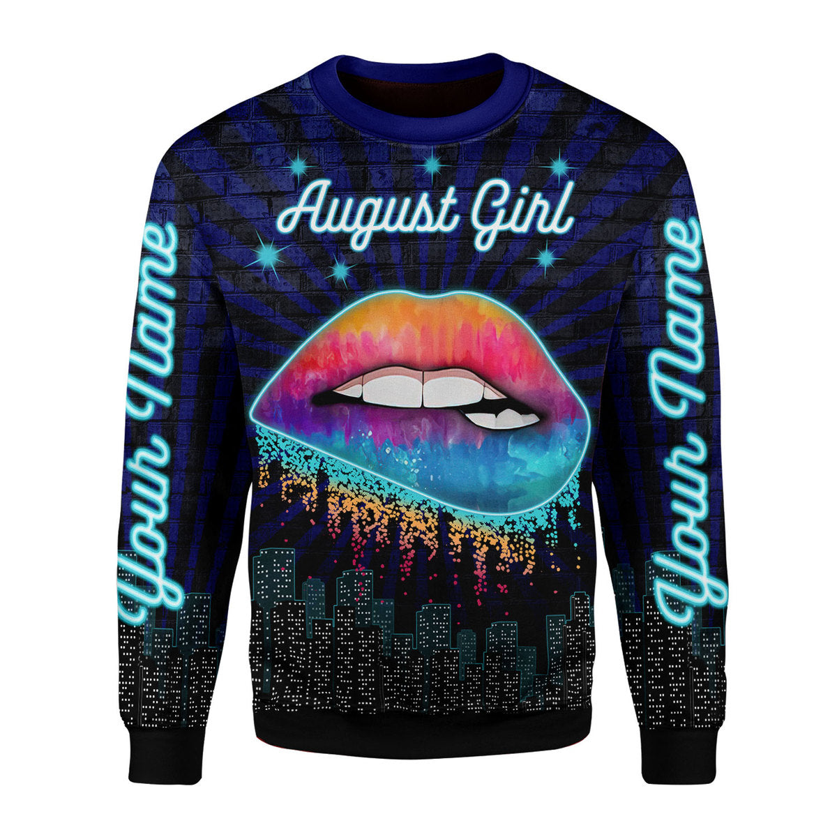 YMskins Personalized Ugly Sweater August Girl All Over Printed
