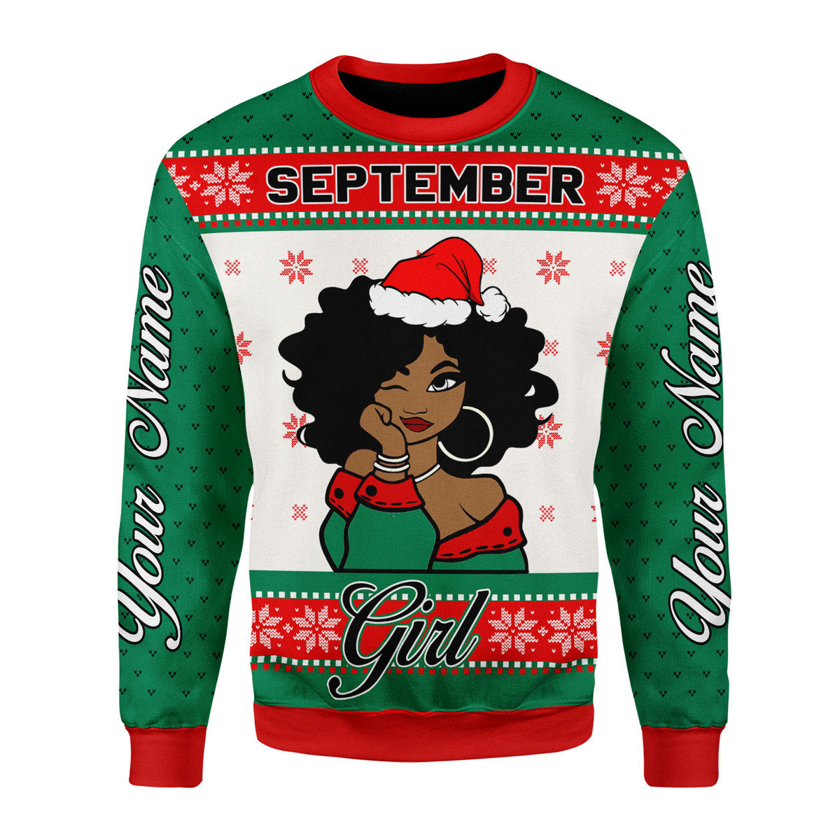 YMskins Personalized Sweatshirt September Girl All Over Printed