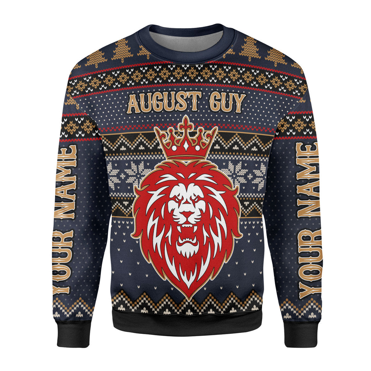 YMskins Personalized Ugly Sweater August Guy All Over Printed