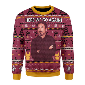 YMskins Christmas Sweater Here We Go Again 3D Apparel