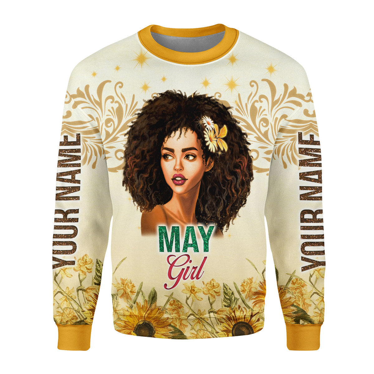 YMskins Personalized Ugly Sweater May Girl All Over Printed