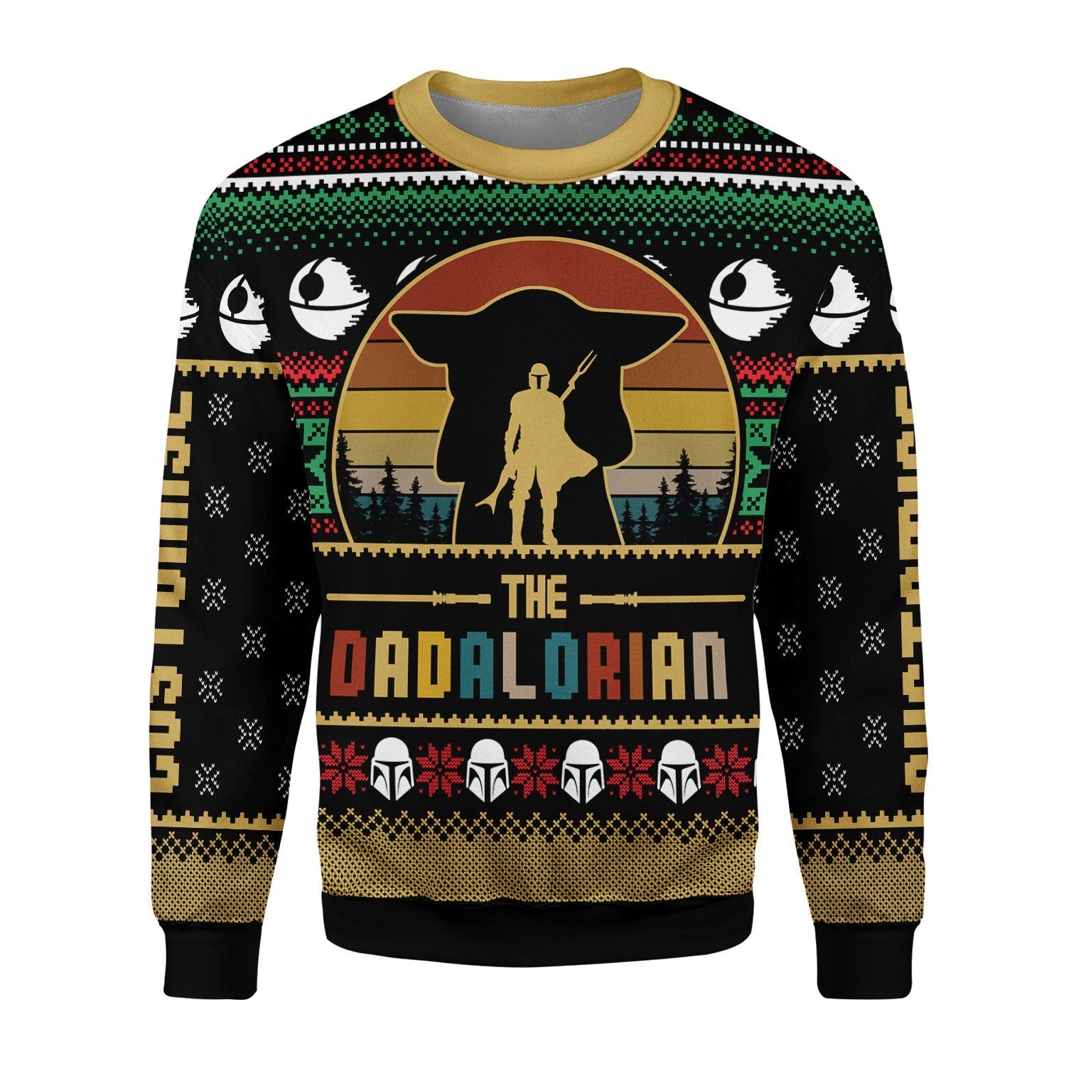 YMskins Christmas Sweater Dadalorian Custom Name 3D Apparel