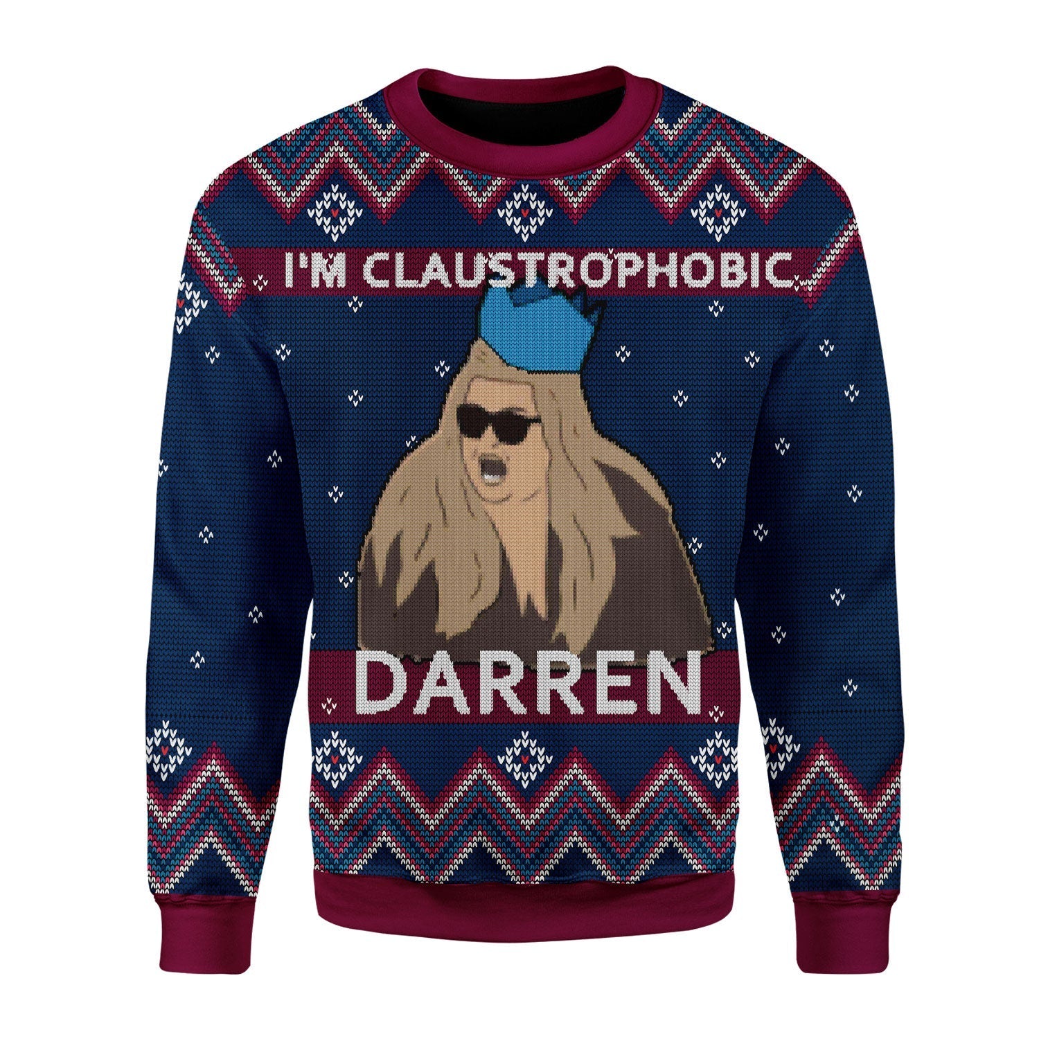 YMskins Christmas Sweater I'm Claustrophobic Darren 3D Apparel