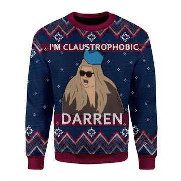 YMskins Christmas Sweater I'm Claustrophobic Darren 3D Apparel
