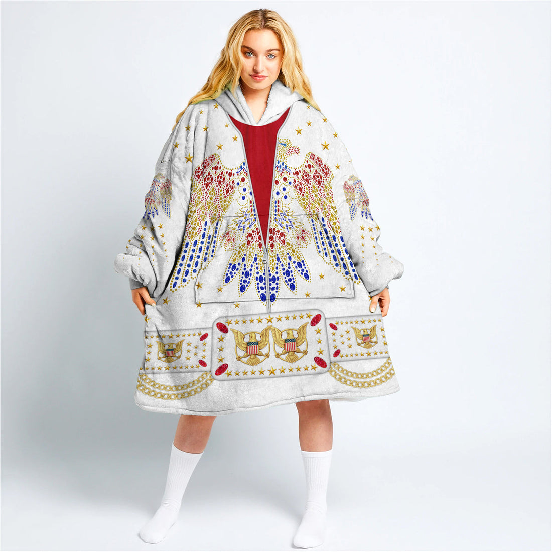MakerHuman Elvis Aloha Cosplay & Costume Over Size Hoodie Fleece One Size