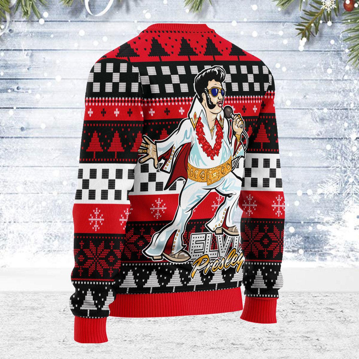 Gearhomie Elvis Fatley Meme Christmas Ugly Sweater - Gearhomie.com