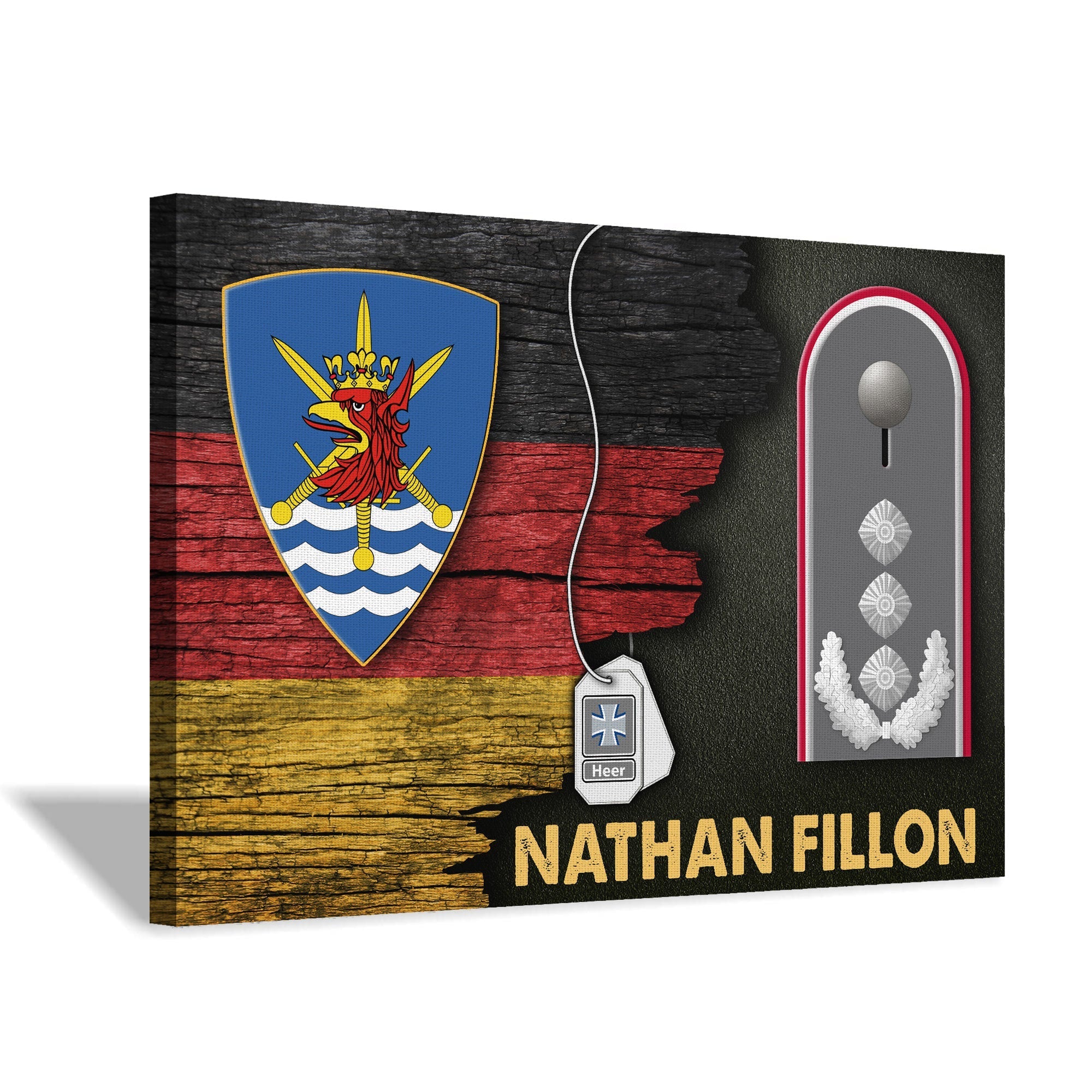 YMskins Multinational Corps North East Heer German Half Flag With Military Ranks/Insignia Canvas