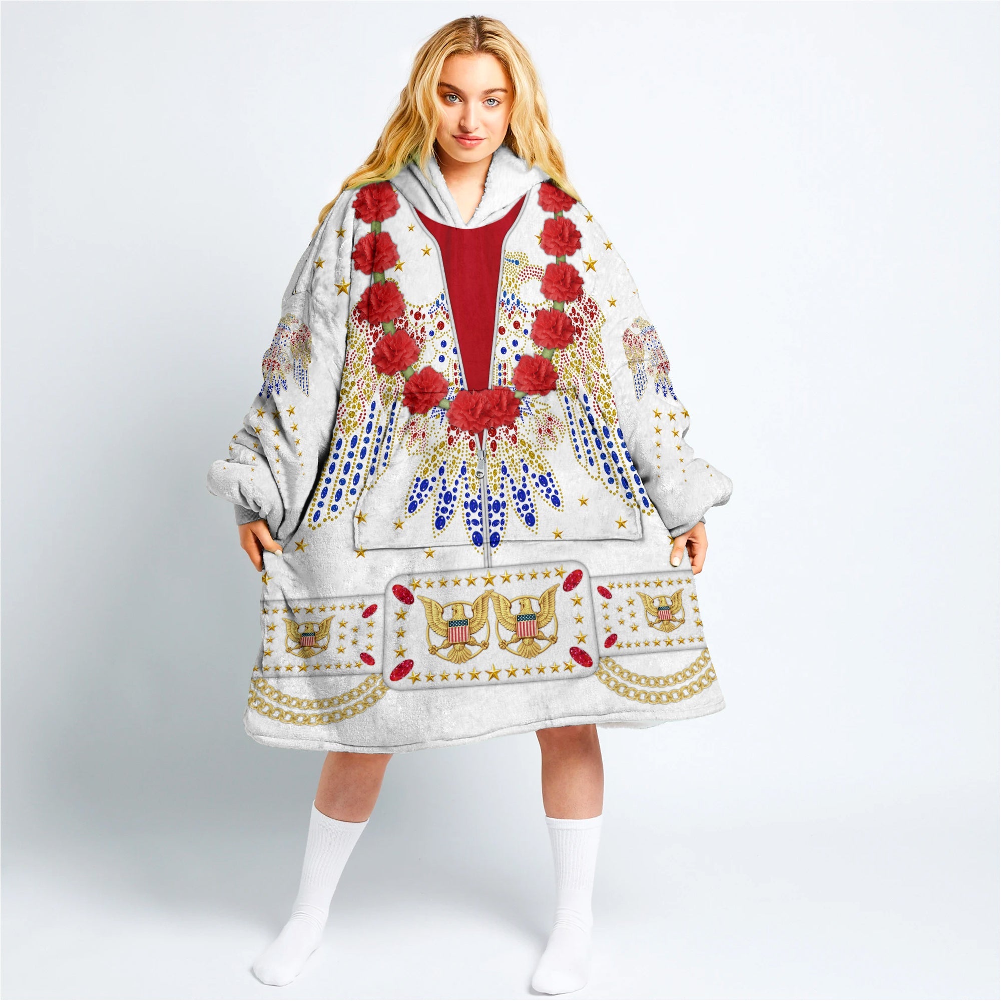 MakerHuman Elvis Aloha Cosplay & Costume Over Size Hoodie Fleece One Size