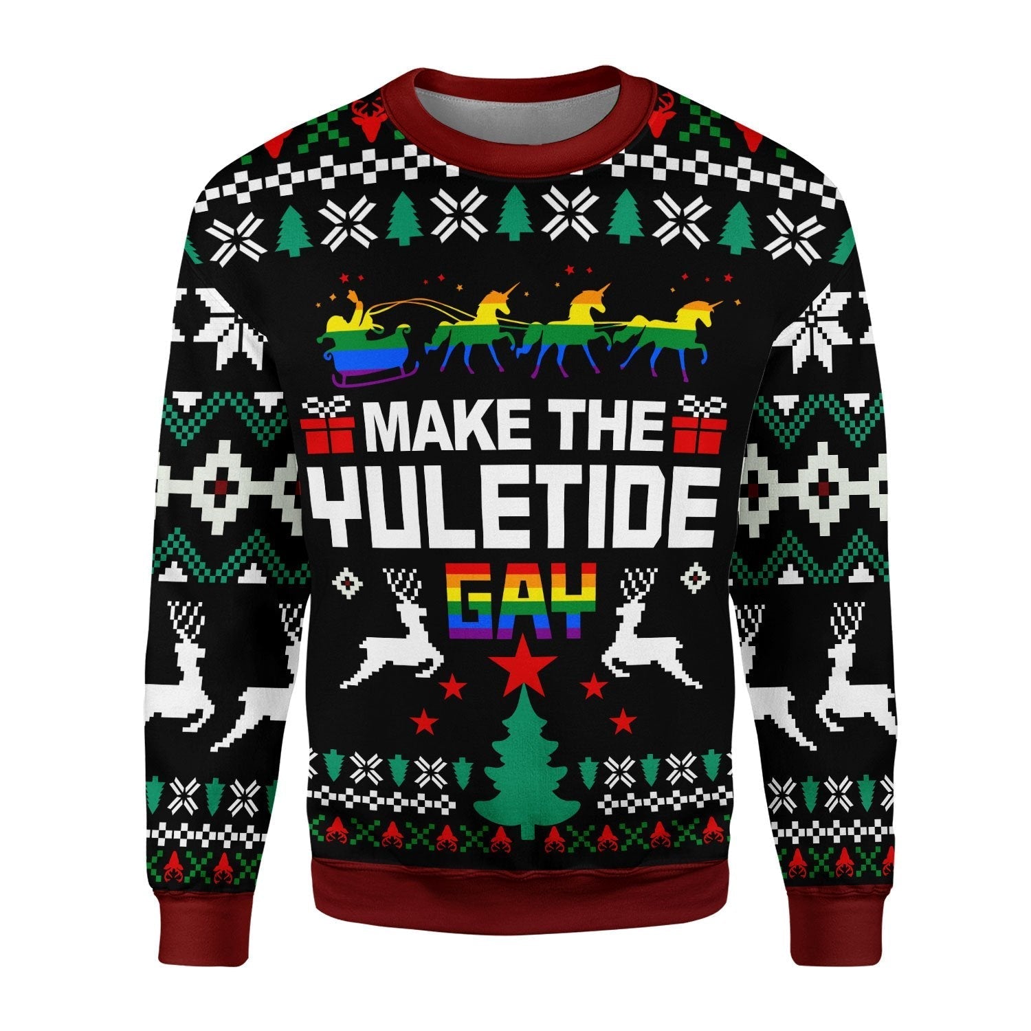 YMskins Tops Pullover Sweatshirt Make The Yuletide Gay Pride 3D Apparel