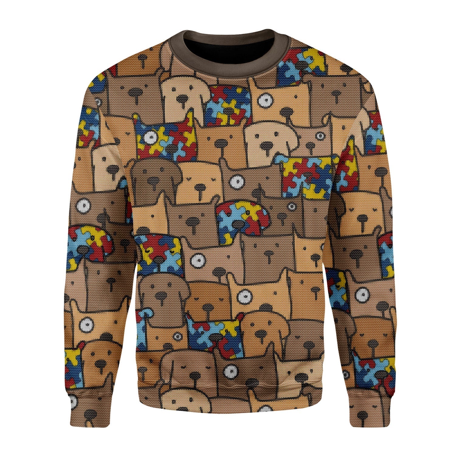 YMskins Christmas Sweater Autism Dog 3D Apparel