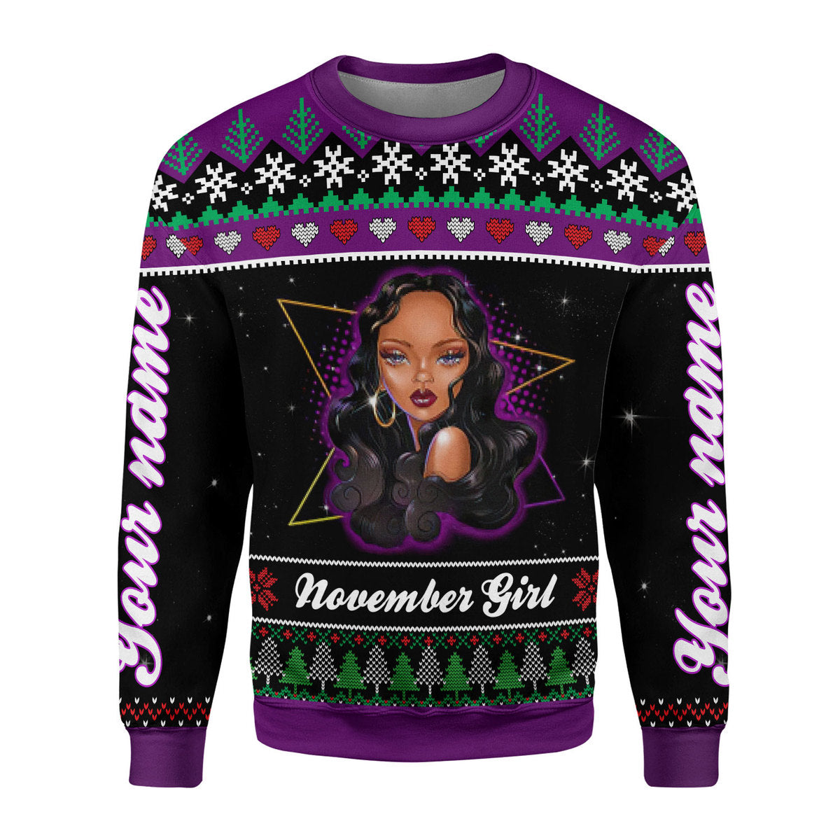YMskins Personalized Sweatshirt November Girl All Over Printed