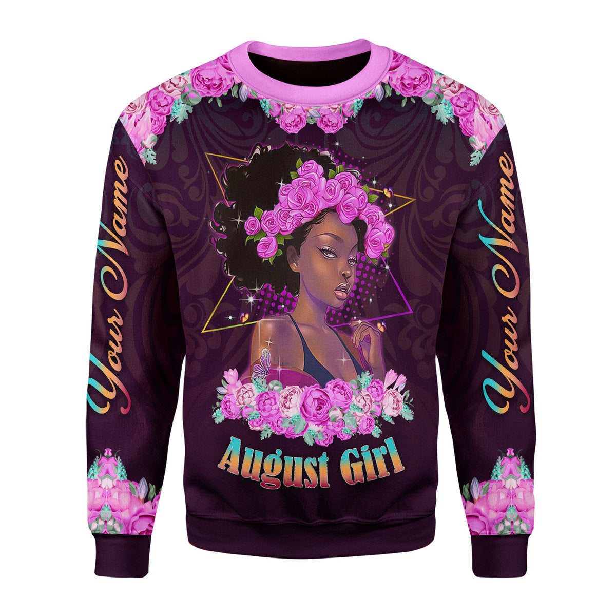 YMskins Personalized Ugly Sweater August Girl All Over Printed