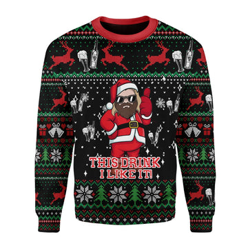 YMskins Christmas Sweater Thor Drinking Beer 3D Apparel