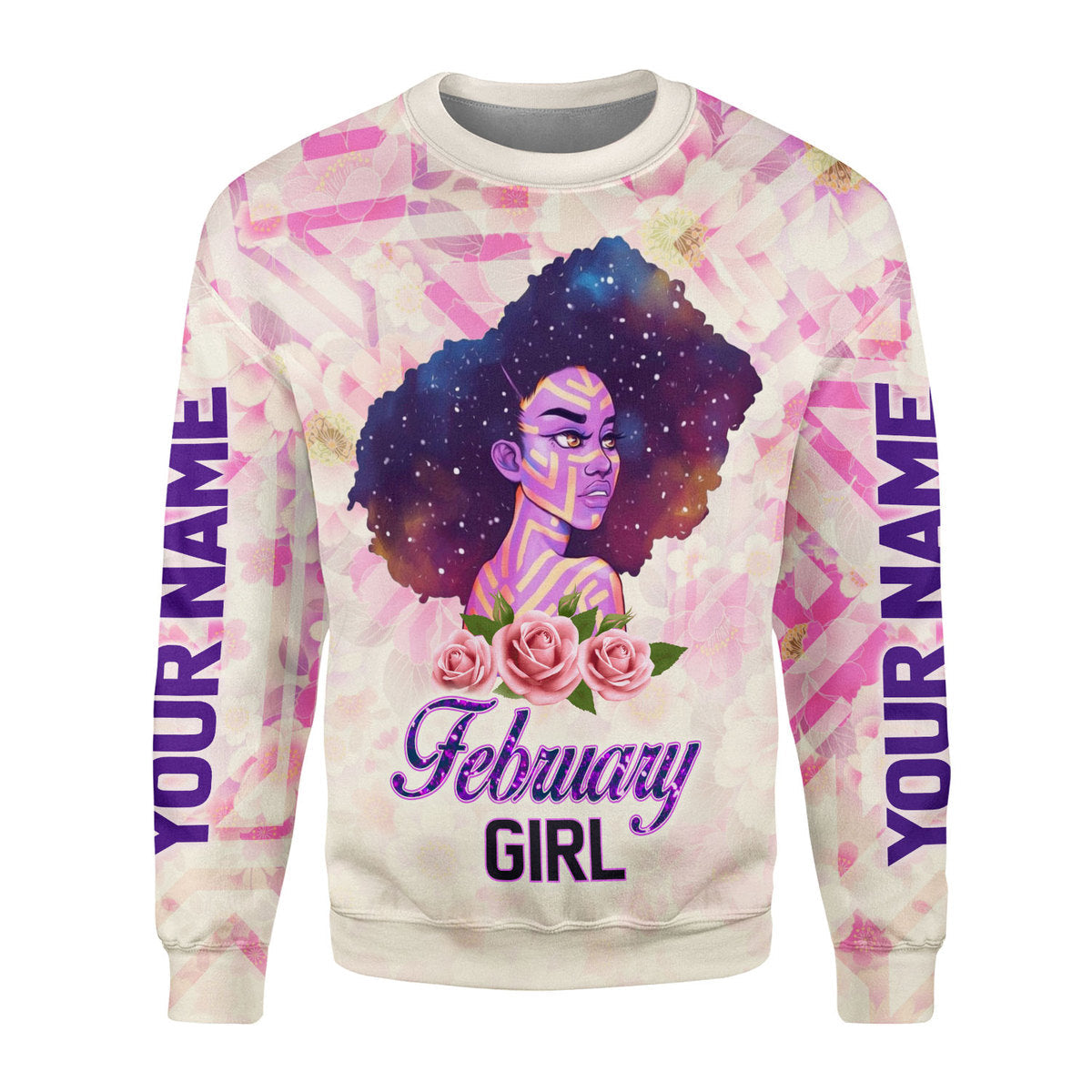 YMskins Personalized Ugly Sweater February Girl All Over Printed