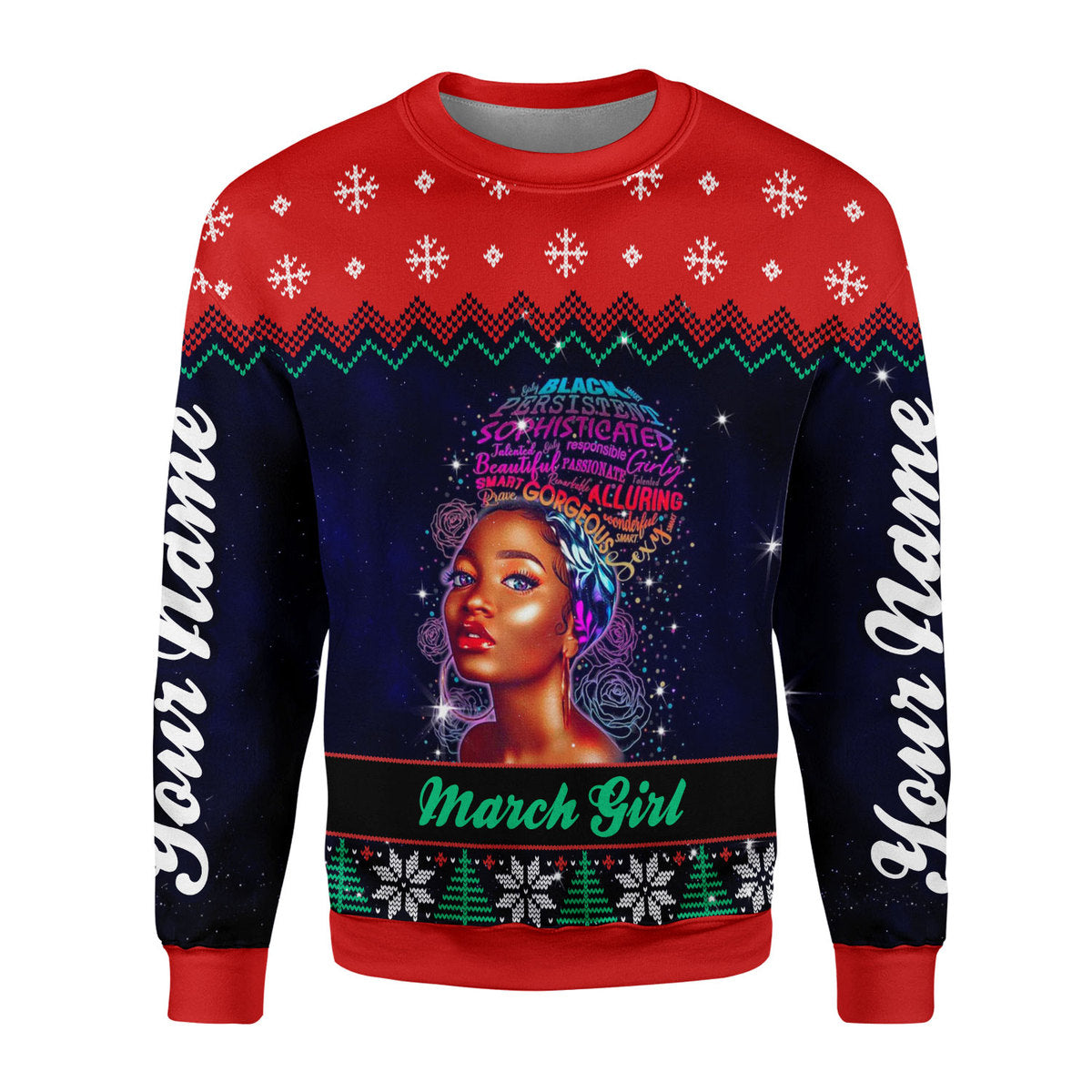 YMskins Personalized Ugly Sweater March Girl All Over Printed