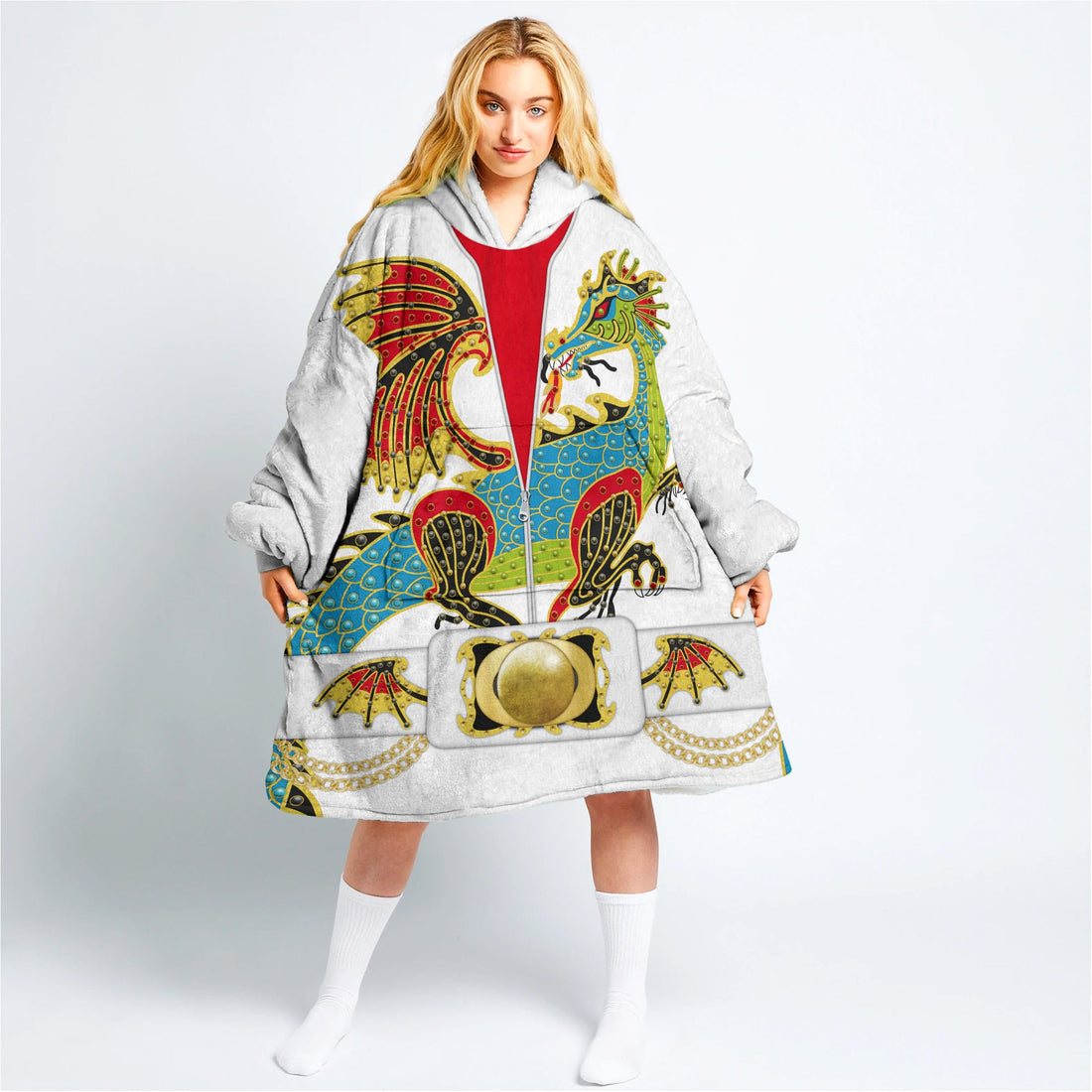 MakerHuman Elvis Presley The Dragon Cosplay & Costume Over Size Hoodie Fleece One Size
