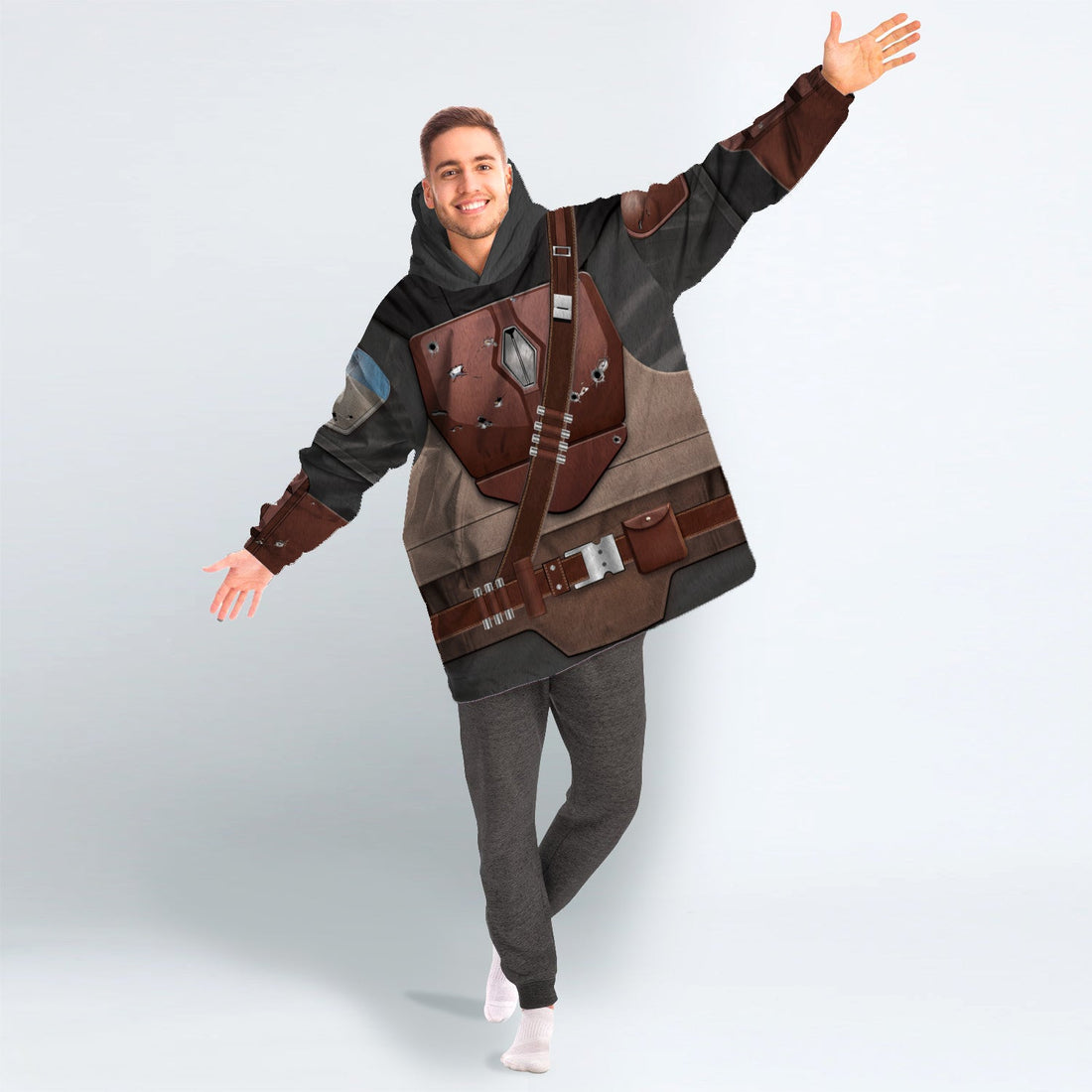 MakerHuman Mandalorian Cosplay & Costume Over Size Hoodie Fleece One Size