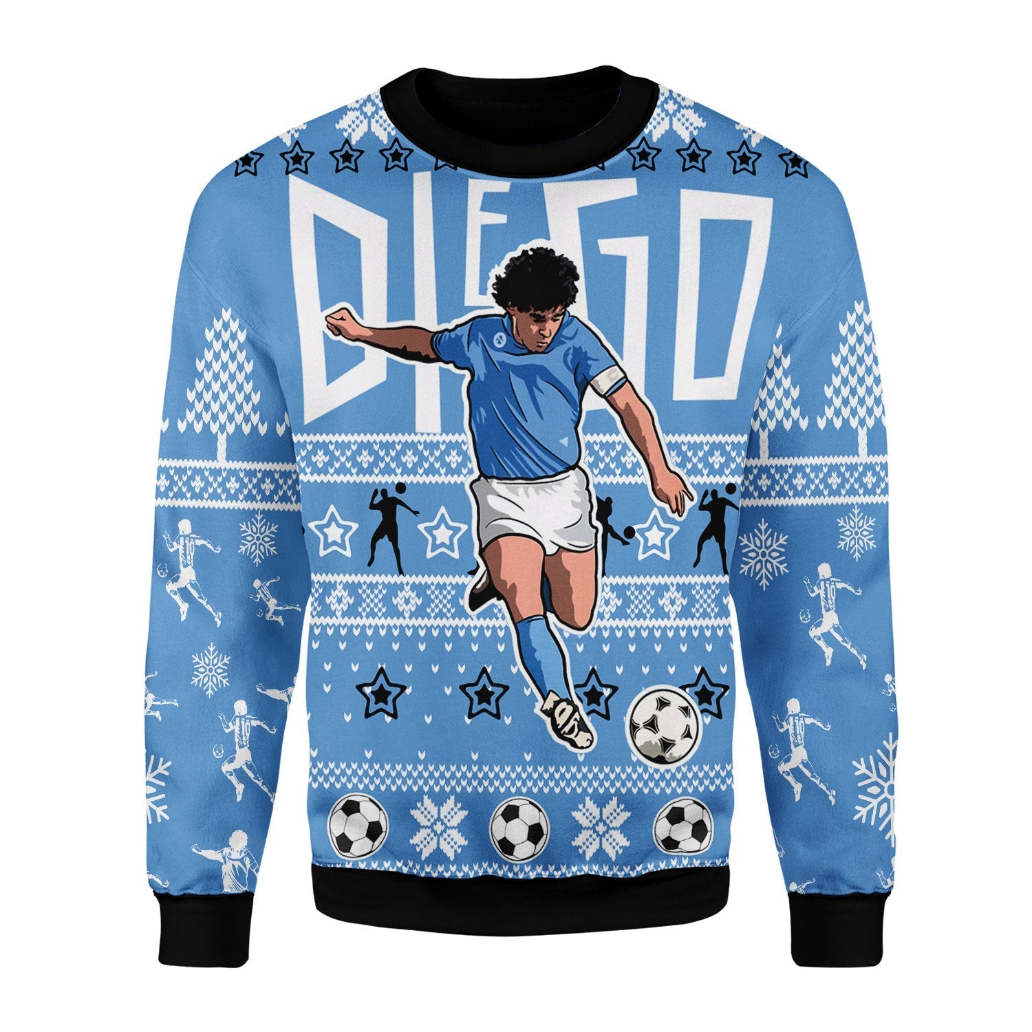 YMskins Christmas Sweater Diego Number 10 Football Player 3D Apparel
