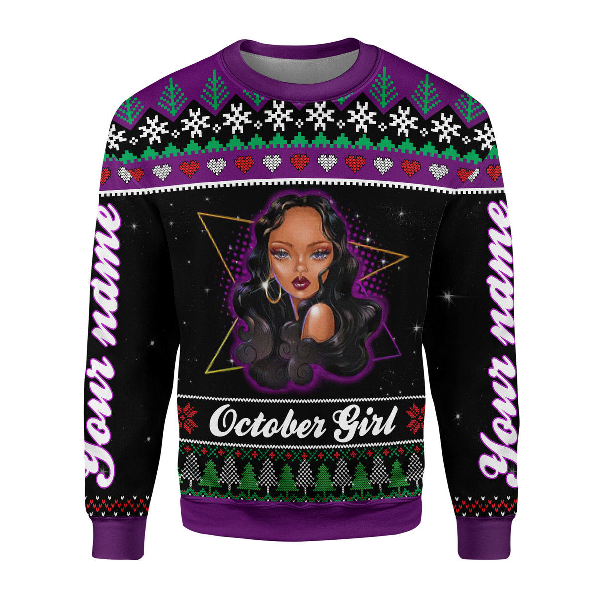 YMskins Personalized Sweatshirt October Girl All Over Printed